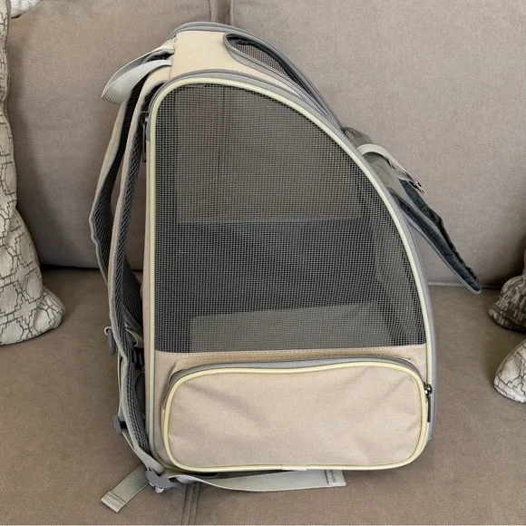 Pet Backpack Carrier Ventilated, Safety Straps, Buckle Support Collapsible - Picture 7 of 10